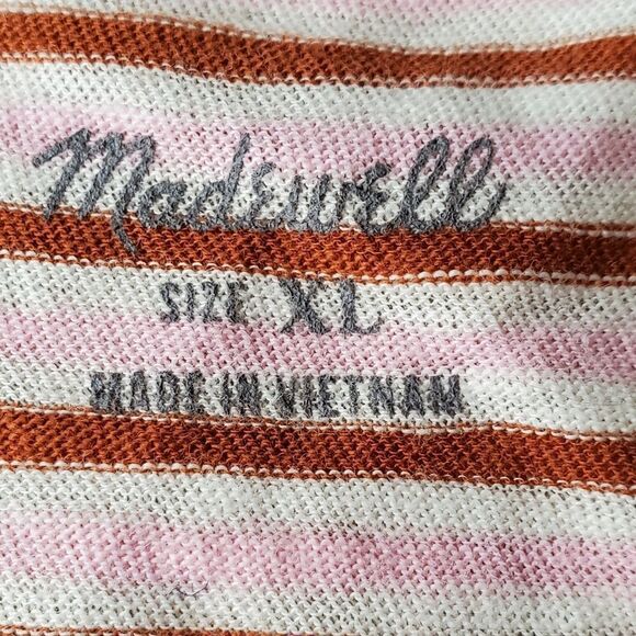 🔹️NWT Madewell Whisper Striped Sleeveless Vneck Top w/ Chest Pocket XLarge - Picture 8 of 10